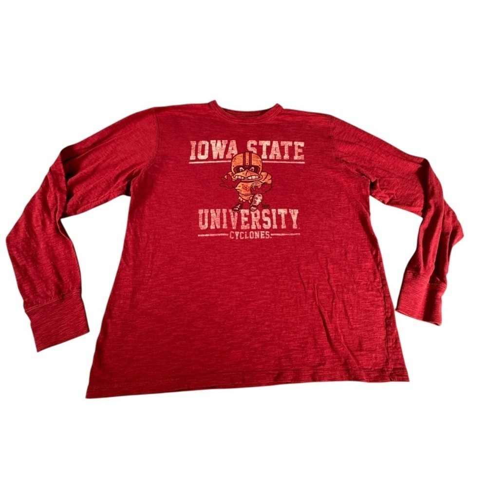 Iowa State Cyclones Long Sleeve Shirt Small Red 47 Brand NCAA Football Mascot Te